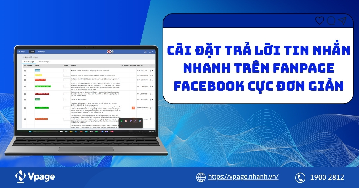 cài đặt trả lời tin nhắn nhanh trên fanpage facebook cực đơn giản
